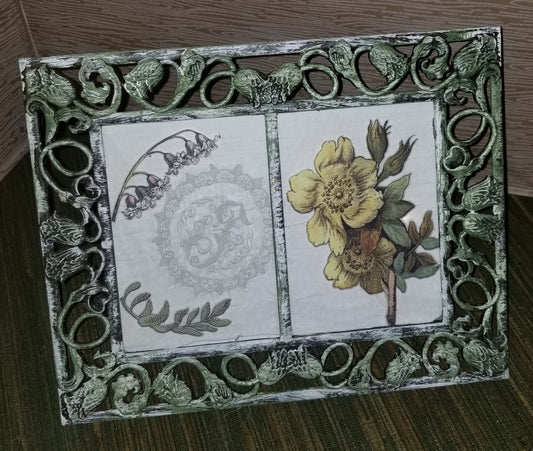 Pewter frame with hankie