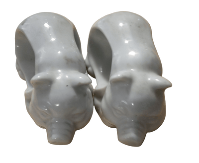 2 Ceramic pig napkin holders -Set of two white ceramic pig napkin holders - The Creative Shed - 2 Ceramic pig napkin holders - 
