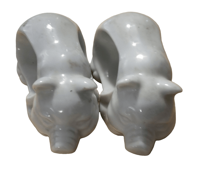 2 Ceramic pig napkin holders -Set of two white ceramic pig napkin holders - The Creative Shed - 2 Ceramic pig napkin holders - 