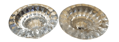 2 Crystal candle holders - The Creative Shed - Set of two vintage crystal candle holders in good condition - 2 Crystal candle holders - 