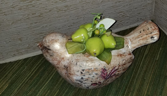 Bird vase with pears