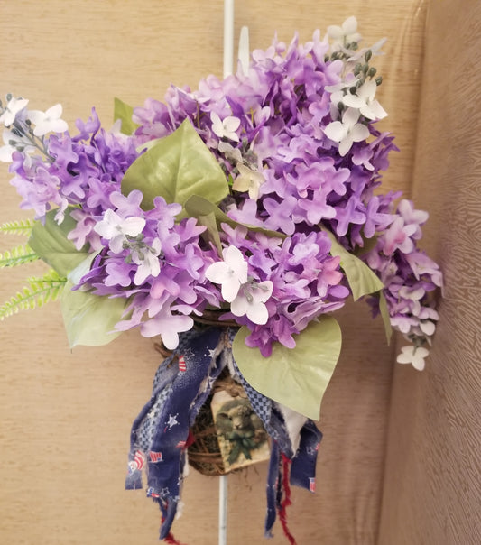 Purple floral wall hanging