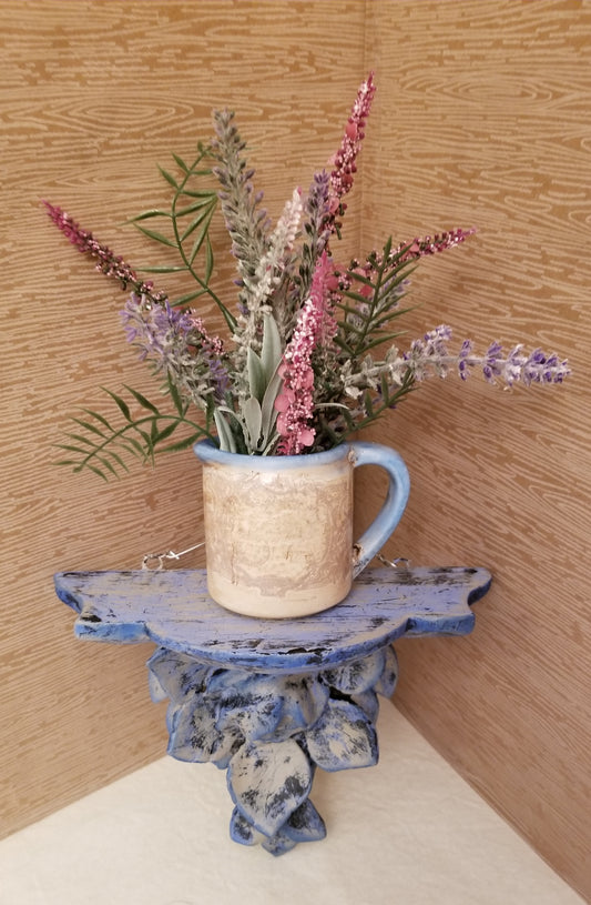 Blue floral shelf