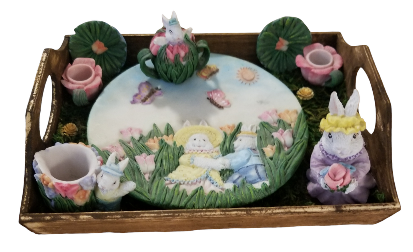 Mini bunny tea party decor