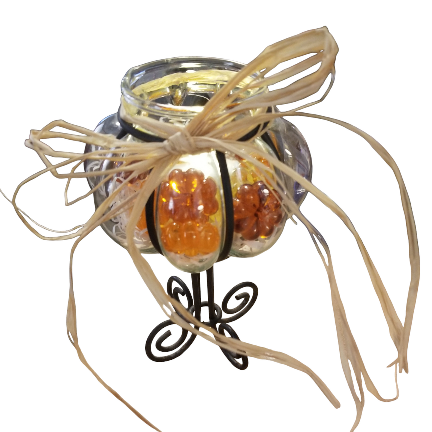 Glass/Metal pumpkin decor