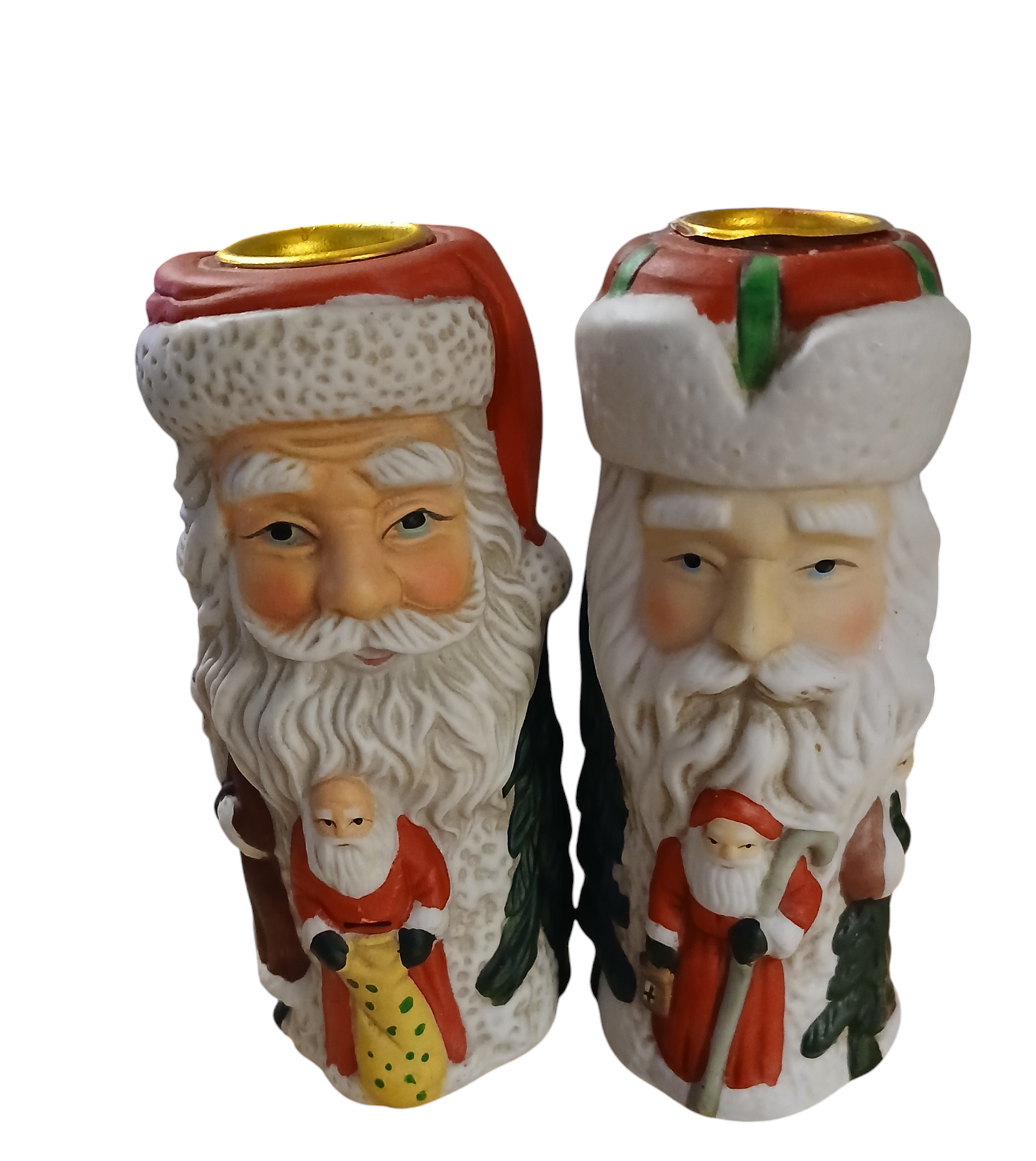 Ceramic Santa Candle holders.