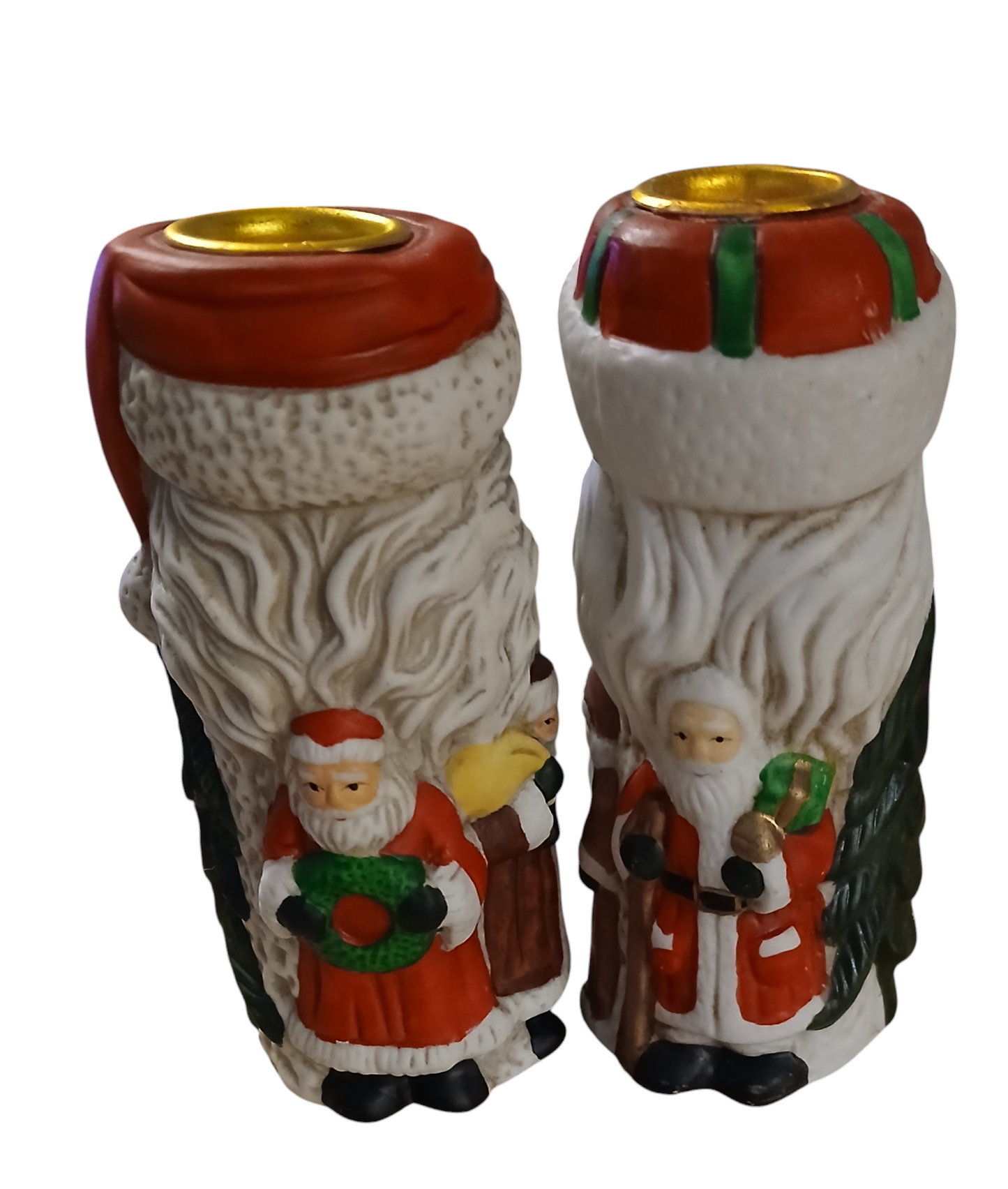 Ceramic Santa Candle holders.