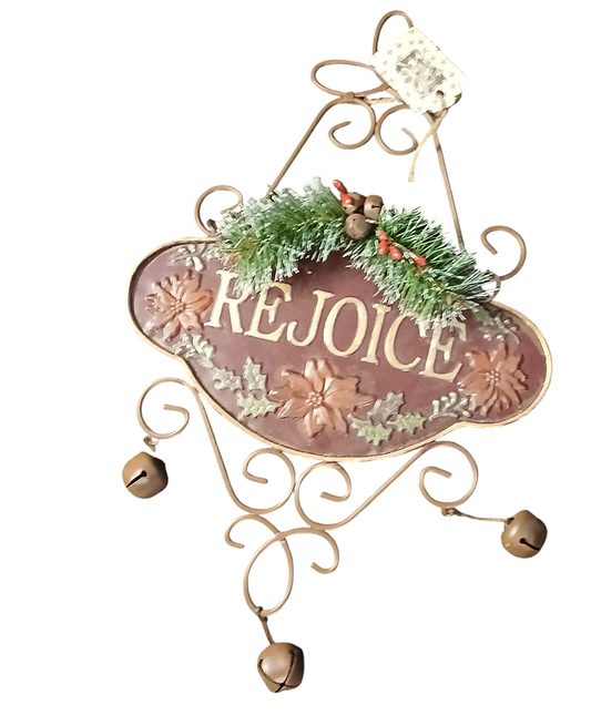 Metal rejoice wall hanging