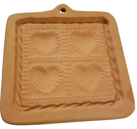 Terra Cotta Cookie Press/ 4 Hearts