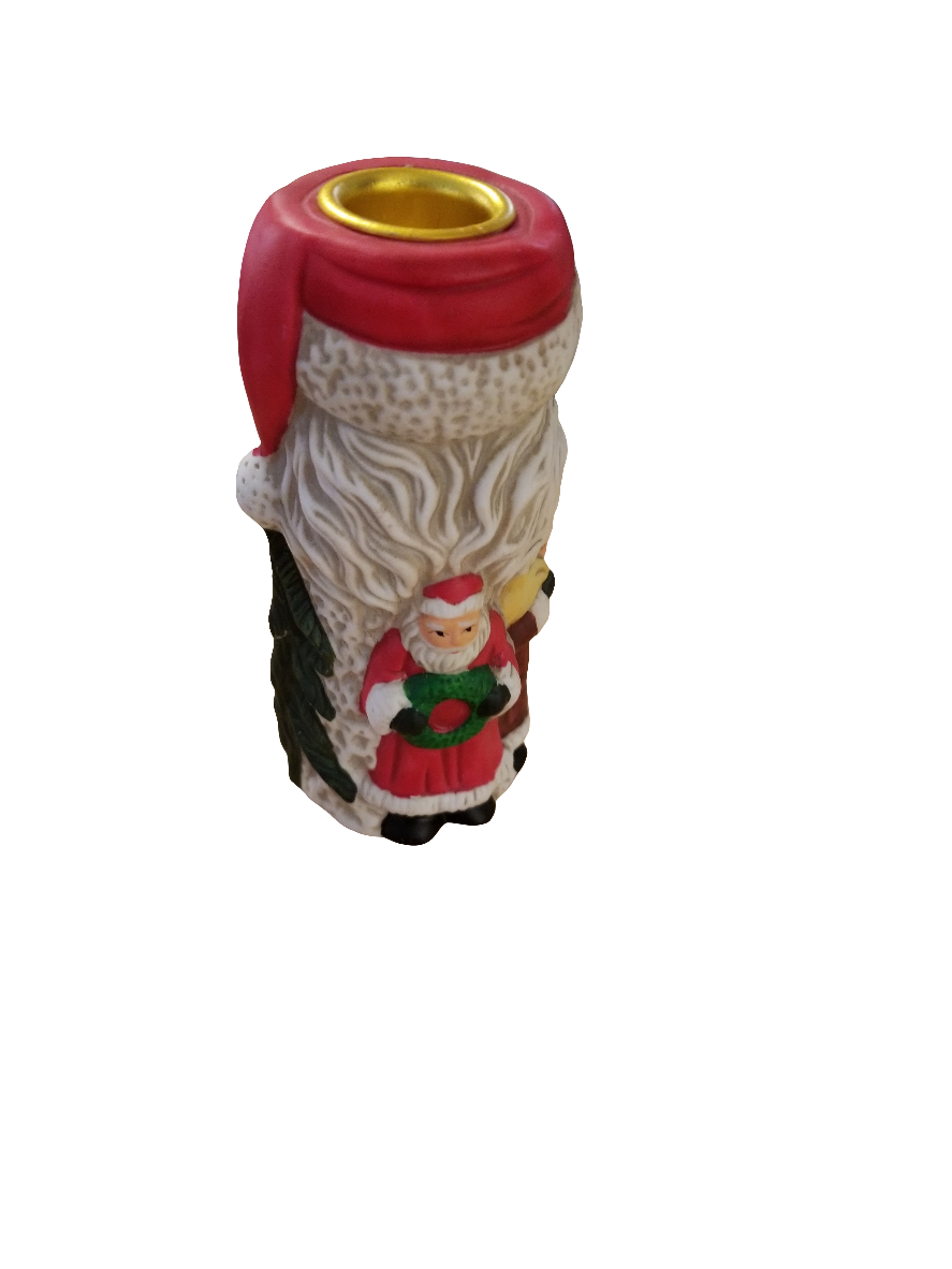 Ceramic Santa tapered candle holder