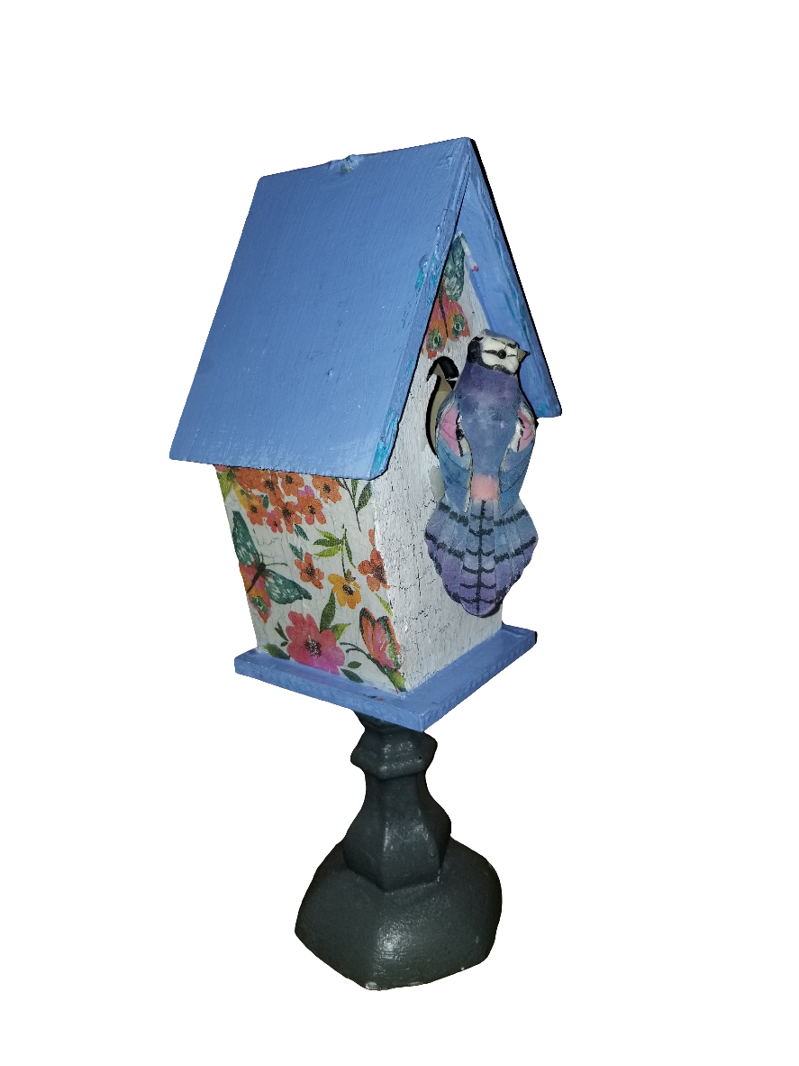 Blue birdhouse