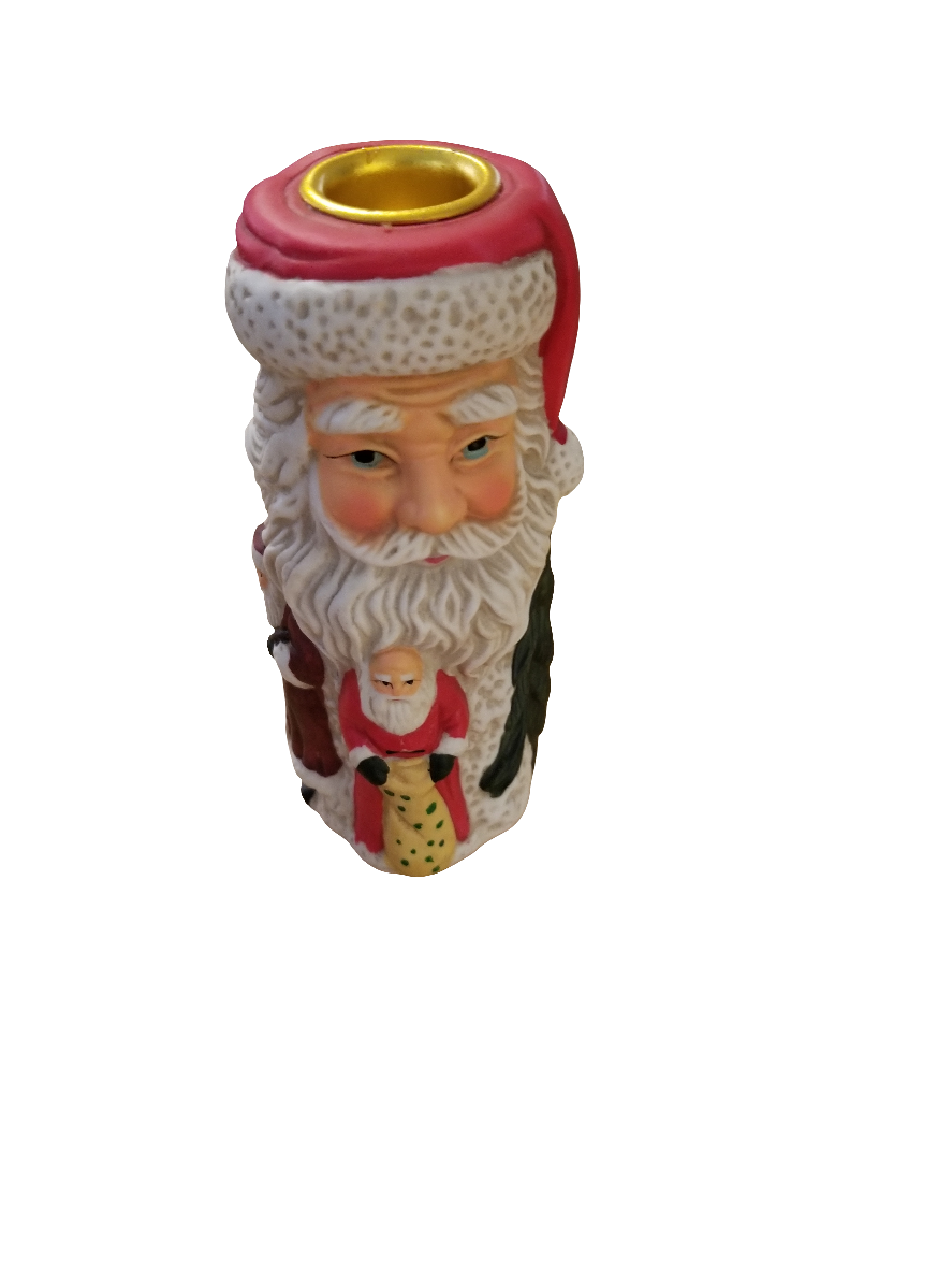 Ceramic Santa tapered candle holder