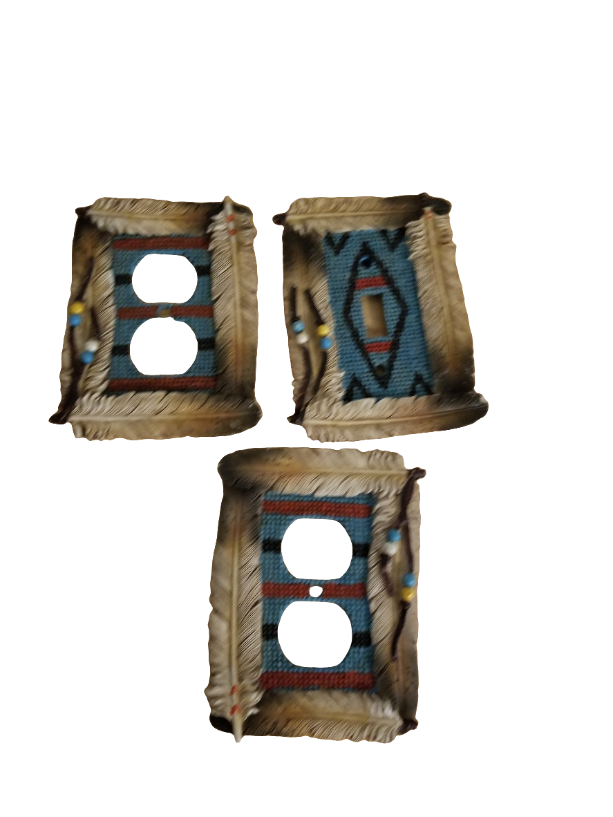 Resin Native American light covers