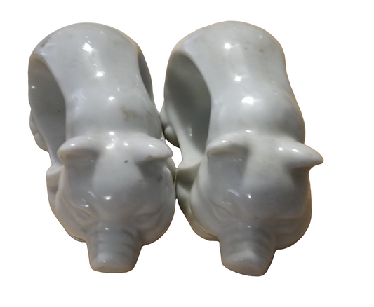 2 Ceramic pig napkin holders