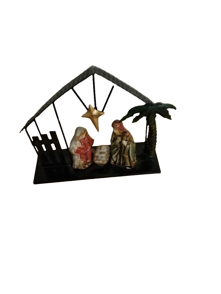 Tin/Ceramic Nativity