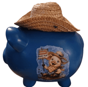 Ceramic pig bank with hat - The Creative Shed - The Creative Shed - Ceramic pig bank with hat - 