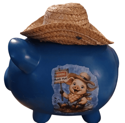 Ceramic pig bank with hat - The Creative Shed - The Creative Shed - Ceramic pig bank with hat - 