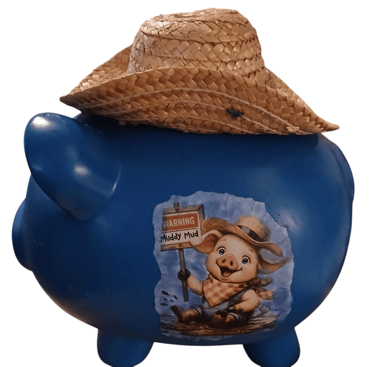 Ceramic pig bank with hat - The Creative Shed - The Creative Shed - Ceramic pig bank with hat - 