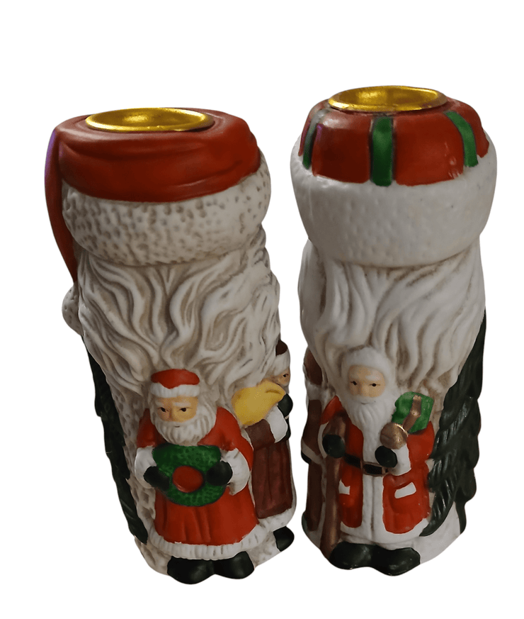 Ceramic Santa Candle holders. - The Creative Shed - The Creative Shed - Ceramic Santa Candle holders. - 