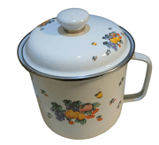 GMI Pan with lid - The Creative Shed - The Creative Shed - Enamel mug with floral and fruit design on a white background - 