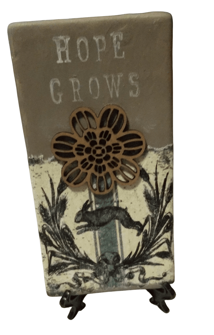 " Hope Grows" shelf sitter with stand - The Creative Shed - The Creative Shed - " Hope Grows" shelf sitter with stand - 