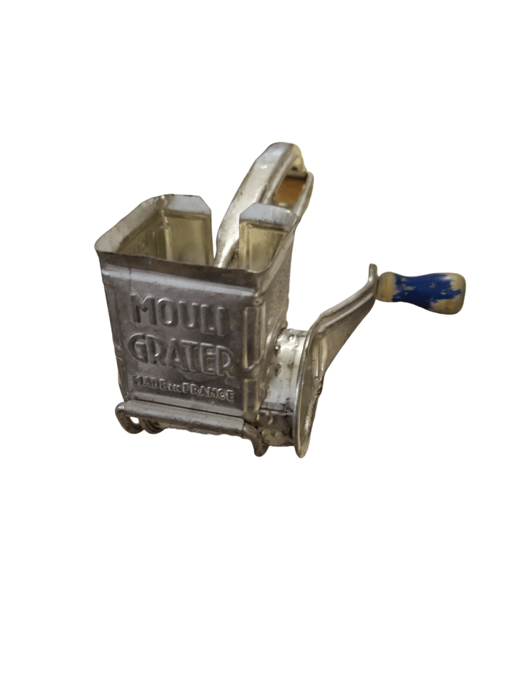 Metal Mouli grinder with blue handle - The Creative Shed - The Creative Shed - Metal Mouli grinder with blue handle - 