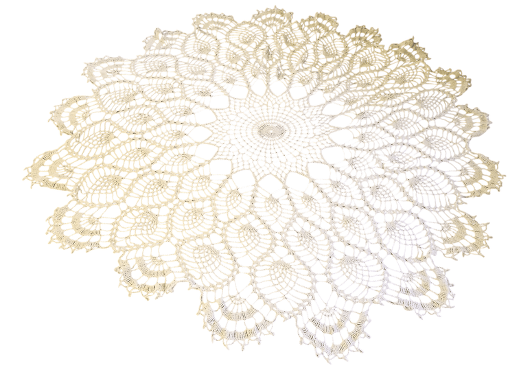 Vintage-style crochet tablecloth for dining or coffee table - The Creative Shed 