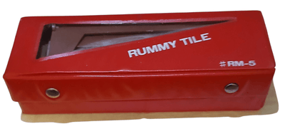 Rummy tile game - The Creative Shed - The Creative Shed - Red box labeled 'Rummy Tile' with a clear window on a white background - 