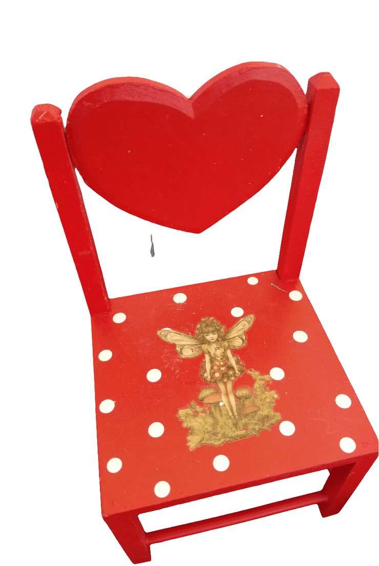 Small red doll chair. - The Creative Shed - Miniature red chair for dolls or toy 