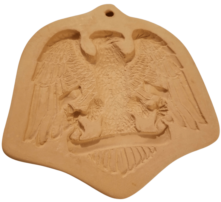 Terra Cotta Cookie Mold/ Patriotic Eagle - The Creative Shed - The Creative Shed - A terracotta cookie mold featuring a patriotic eagle design. - 