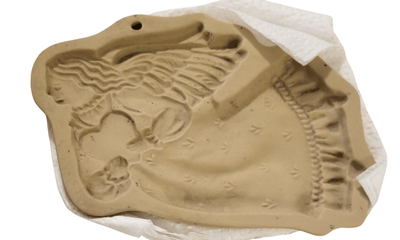 Terra Cotta Cookie Press Mold/Angel - The Creative Shed - The Creative Shed - A terracotta cookie press mold featuring an angel design. - 