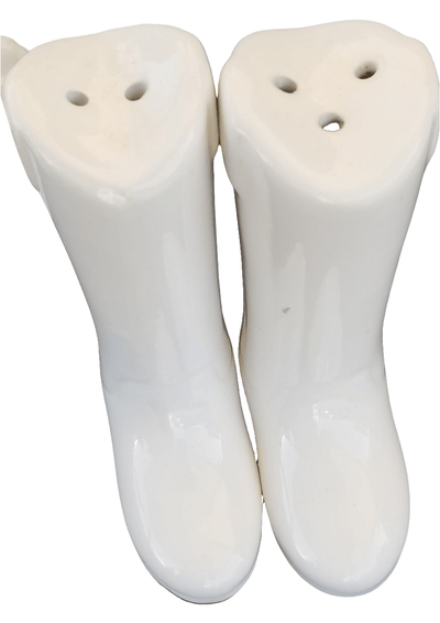 White boot Salt & Pepper shakers - The Creative Shed - The Creative Shed - White boot Salt & Pepper shakers - 