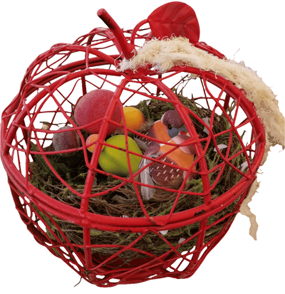 Wire Apple basket decor - Decorative wire fruit basket holding apples - The Creative Shed - 
