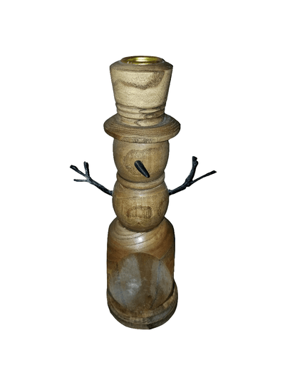 Wooden snowman candle holder - The Creative Shed - Wooden snowman candle holder - 